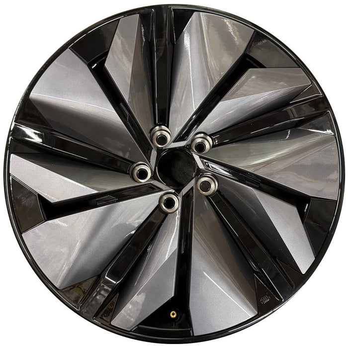 19" ARIYA 23-26 19x7.5, 10 spoke Original OEM Wheel Rim - BLACK SILVER - Front View