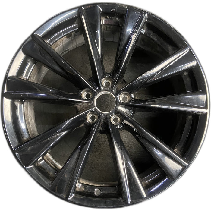 20" NX350 22-24 20x7.5 , 5 split spoke, Original OEM Wheel Rim - BLACK - Front View