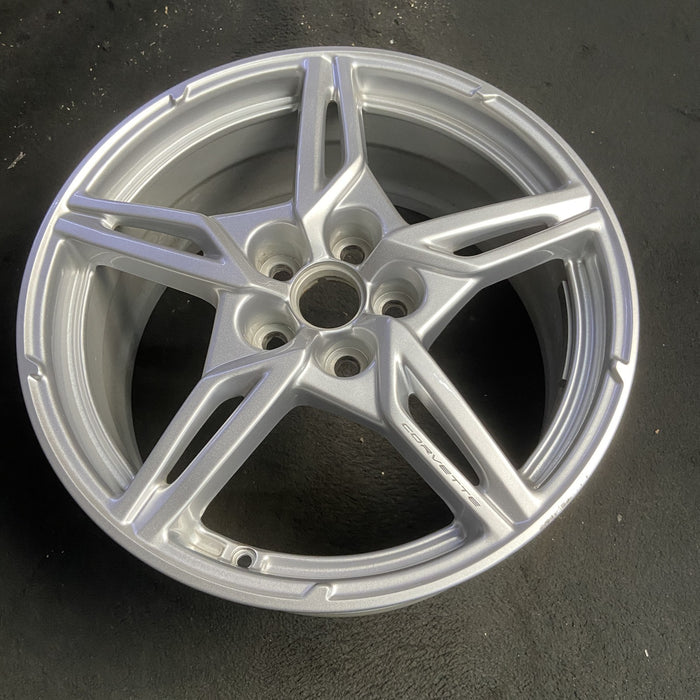 19" CORVETTE 20-22 front, , 5 spoke, Original OEM Wheel Rim - SILVER - View 7