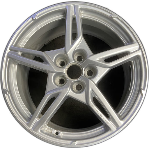 19" CORVETTE 20-22 front, , 5 spoke, Original OEM Wheel Rim - SILVER - Front View