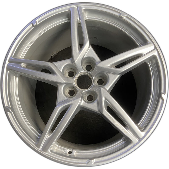 20" CORVETTE 20-22 rear, , 5 spoke, Original OEM Wheel Rim - SILVER - Front View