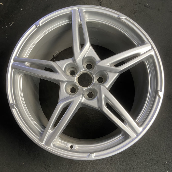 20" CORVETTE 20-22 rear, , 5 spoke, Original OEM Wheel Rim - SILVER - Additional View