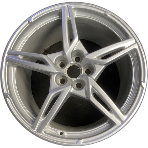 20" CORVETTE 20-22 rear, , 5 spoke, Original OEM Wheel Rim - SILVER - Front View