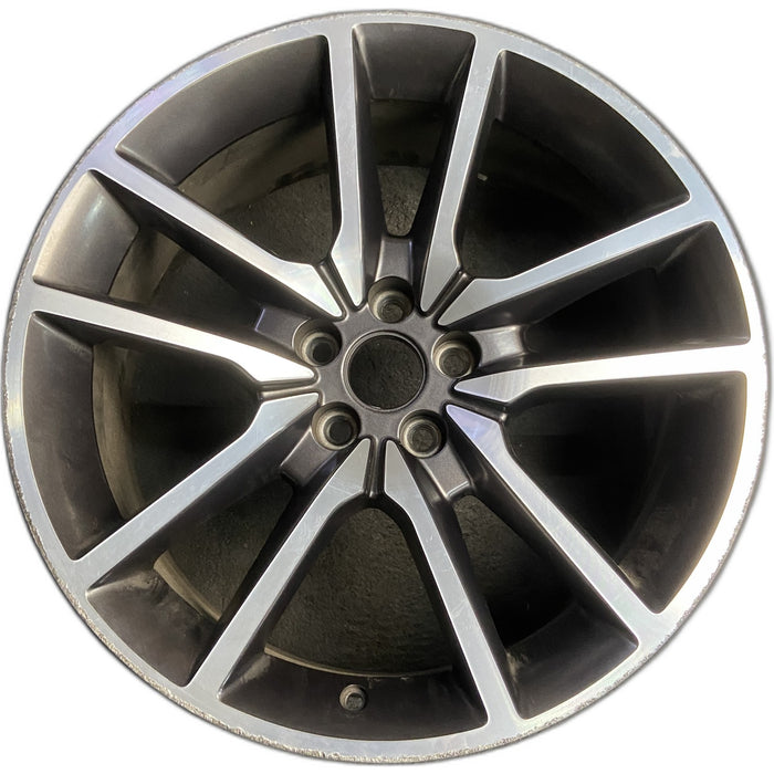 20" CHALLENGER 20 20x8 , , V spoke Original OEM Wheel Rim - MACHINED GREY - Front View