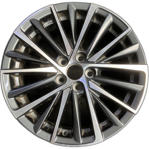 18" LEXUS ES250 22-25 18x8 , 20 spoke Original OEM Wheel Rim - MACHINED CHARCOAL - Front View
