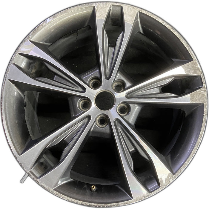19" FUSION 17 19x8, , face with pockets Original OEM Wheel Rim - MACHINED - Front View
