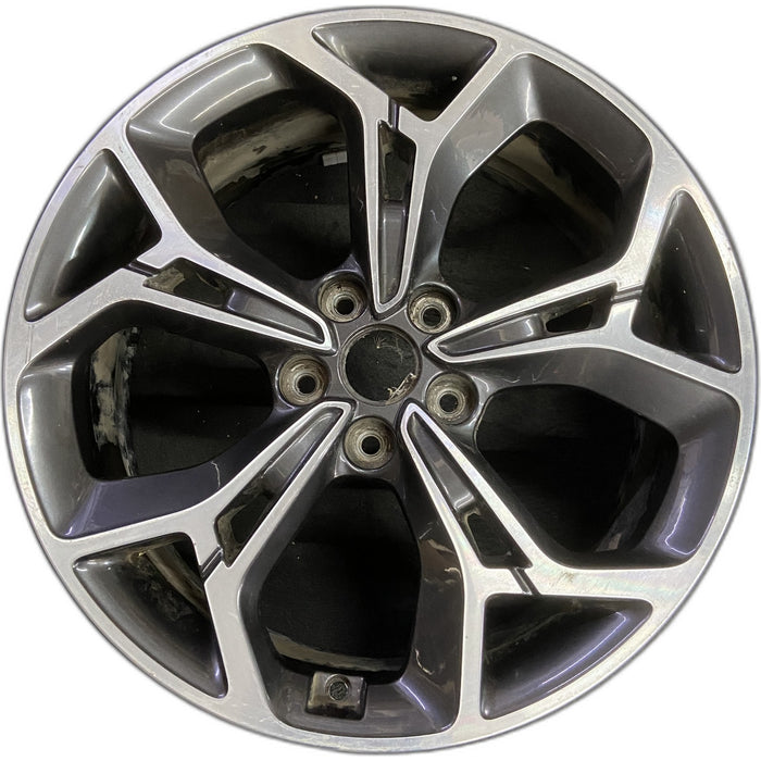 19" SPORTAGE 20-22 19x7.5 Original OEM Wheel Rim - MACHINED CHARCOAL - Front View