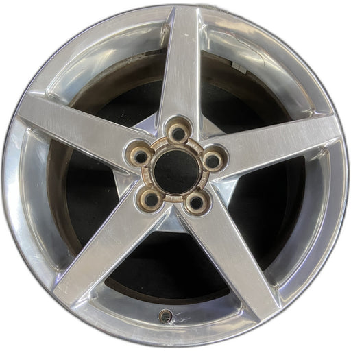 18" CORVETTE 05-07 18x8.5 , 5 spoke, Original OEM Wheel Rim - POLISHED - Front View