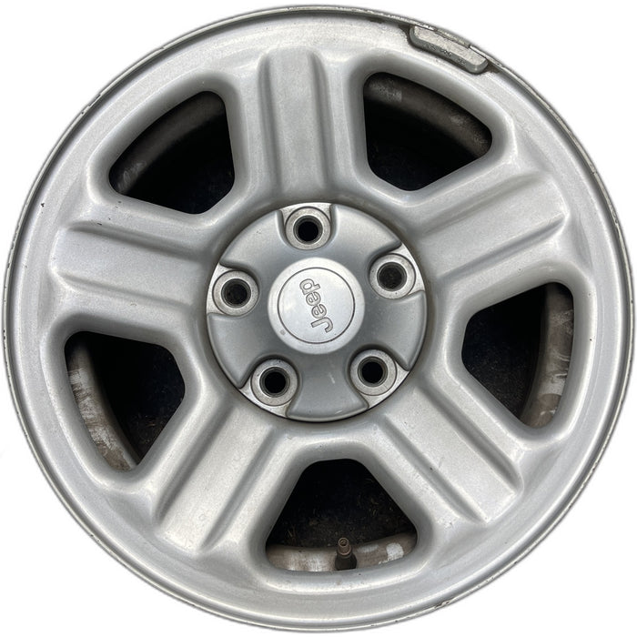 16" WRANGLER 07-10 16x7, steel Original OEM Wheel Rim - SILVER - Front View