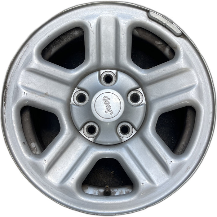 16" WRANGLER 07-10 16x7, steel Original OEM Wheel Rim - SILVER - Front View