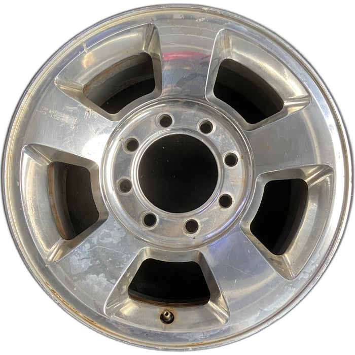 17" DODGE 1500 PICKUP 06 8 lug, , aluminum, Original OEM Wheel Rim - POLISHED - Front View
