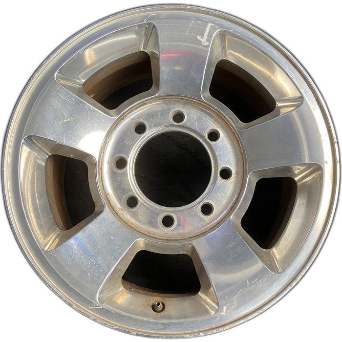 17" DODGE 1500 PICKUP 06 8 lug, , aluminum, Original OEM Wheel Rim - POLISHED - Front View