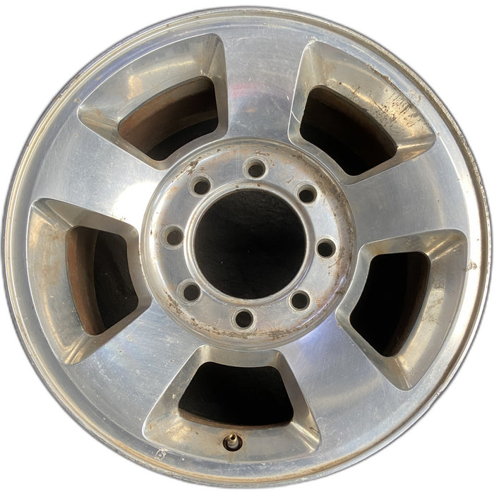 17" DODGE 1500 PICKUP 06 8 lug, , aluminum, Original OEM Wheel Rim - POLISHED - Front View