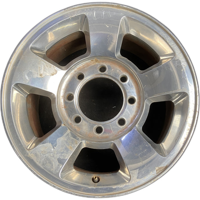 17" DODGE 1500 PICKUP 06 8 lug, , aluminum, Original OEM Wheel Rim - POLISHED - Front View