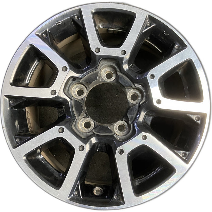 18" TUNDRA 14 18x8, alloy, 10 spoke Original OEM Wheel Rim - MACHINED BLACK - Front View