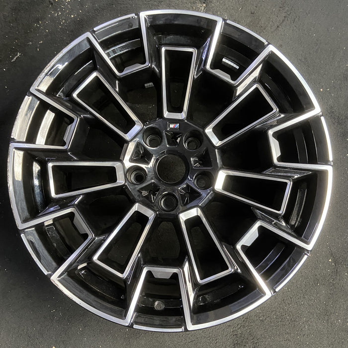 20" BMW M5 25-26 20x10.5, 7 spoke Original OEM Wheel Rim - MACHINED BLACK - Additional View