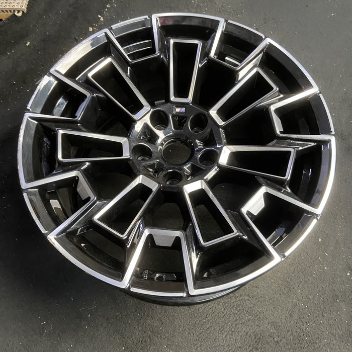 20" BMW M5 25-26 20x10.5, 7 spoke Original OEM Wheel Rim - MACHINED BLACK - View 7