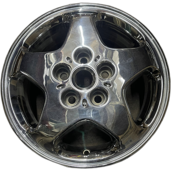 15" DIAMANTE 94-96 , aluminum, 5 spoke Original OEM Wheel Rim - CHROME - Front View
