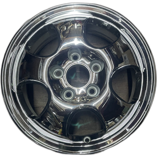15" CR-V 01 , alloy, 5 spoke, center cap H Original OEM Wheel Rim - CHROME - Front View