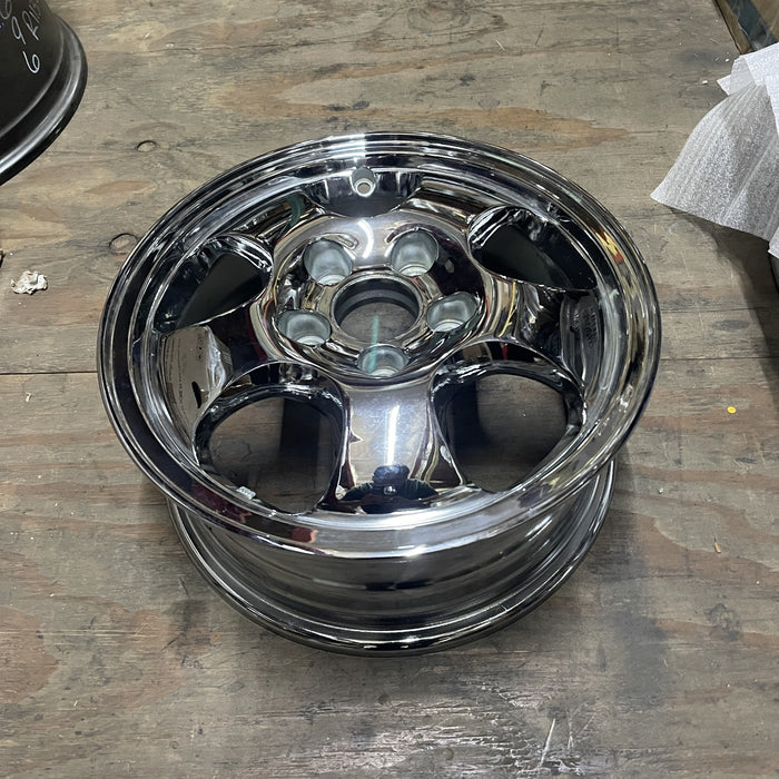 15" CR-V 01 , alloy, 5 spoke, center cap H Original OEM Wheel Rim - CHROME - View 8