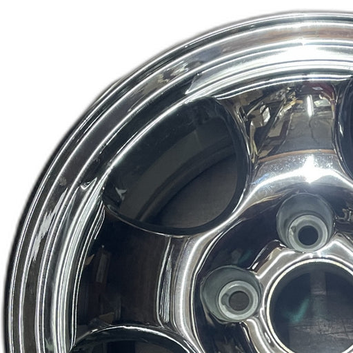 15" CR-V 01 , alloy, 5 spoke, center cap H Original OEM Wheel Rim - CHROME - Angle View