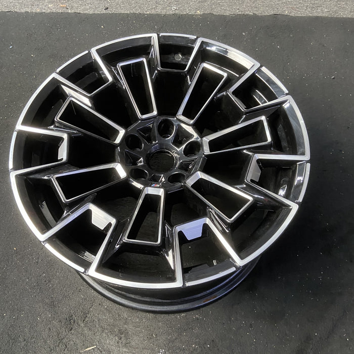 21" BMW M5 25-26 21x11, 7 spoke Original OEM Wheel Rim - MACHINED BLACK - View 8