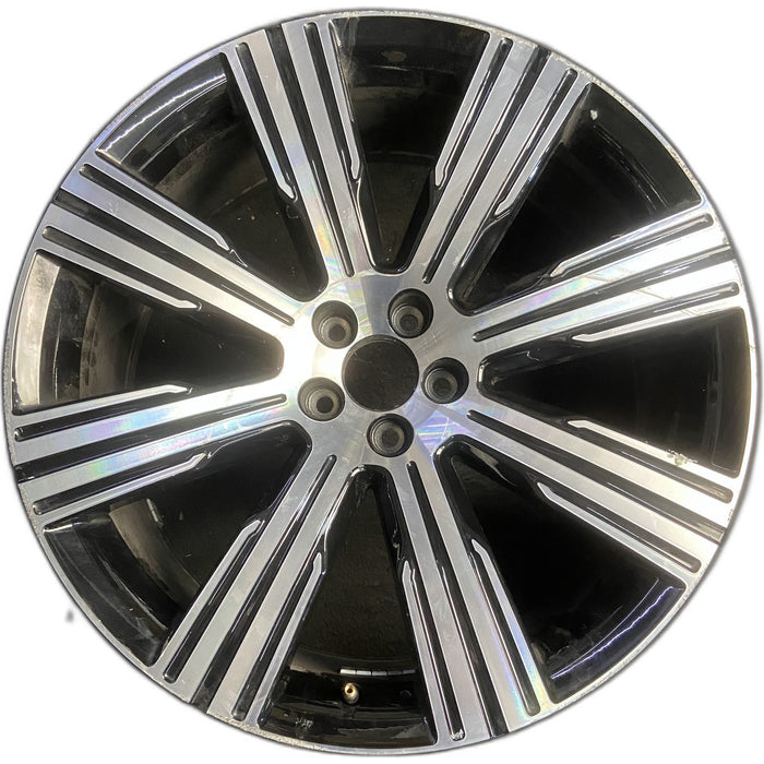 21" VOLVO XC90 20-22 21x9 , 8 spoke Original OEM Wheel Rim - MACHINED BLACK - Front View