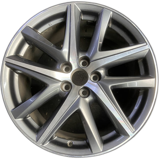 19" LEXUS GS200T 16-17 19x9 , Original OEM Wheel Rim - MACHINED GREY - Front View