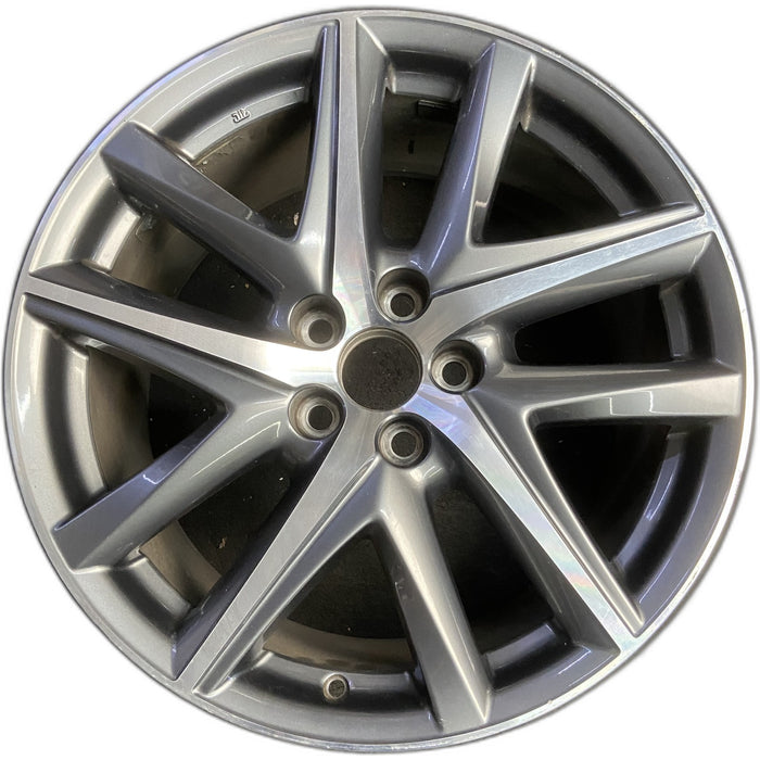 19" LEXUS GS200T 16-17 19x9 , Original OEM Wheel Rim - MACHINED GREY - Front View
