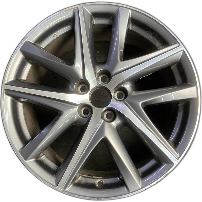 19" LEXUS GS200T 16-17 19x8 , Original OEM Wheel Rim - MACHINED GREY - Front View