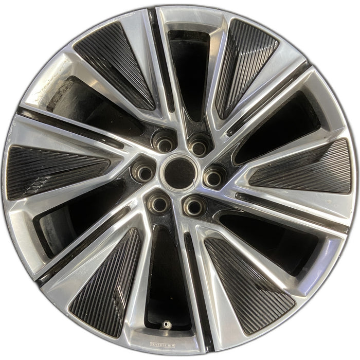 22" LYRIQ 23 22x9.5 Original OEM Wheel Rim - POLISHED BLACK - Front View