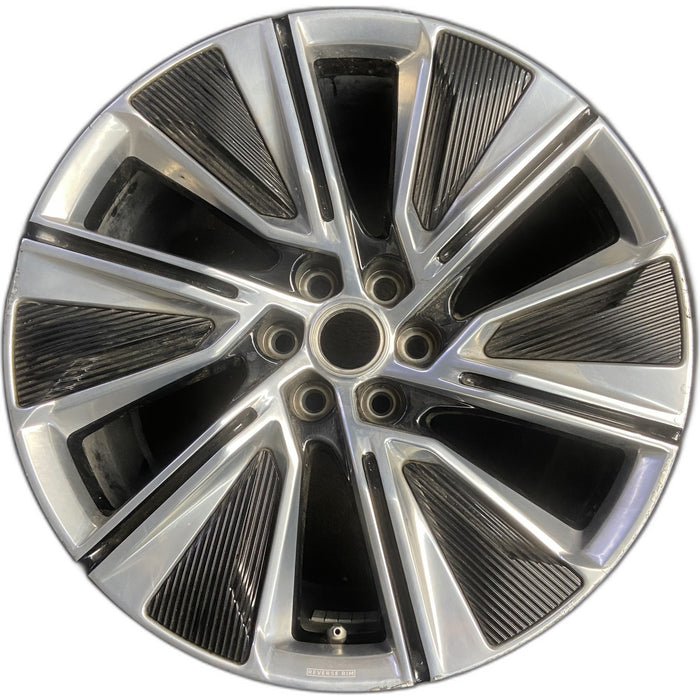 22" LYRIQ 23 22x9.5 Original OEM Wheel Rim - POLISHED BLACK - Front View