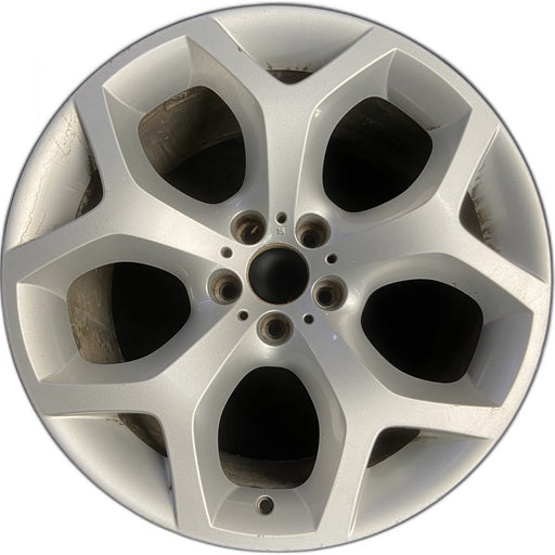20" BMW X5 07-09 20x11 , 5 spoke, Y spoke Original OEM Wheel Rim - SILVER - Front View