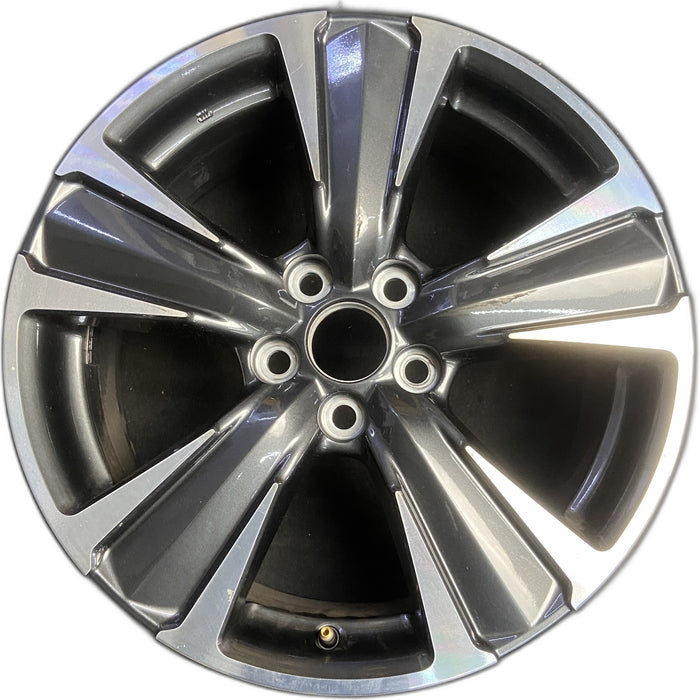 18" UX200 19-23 18x7 , 5 spoke Original OEM Wheel Rim - MACHINED CHARCOAL - Front View