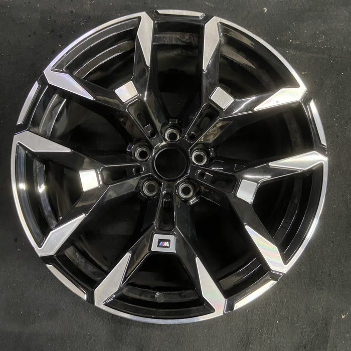 19" BMW 230i 25-26 19x8, , U spoke, Original OEM Wheel Rim - MACHINED BLACK - Additional View