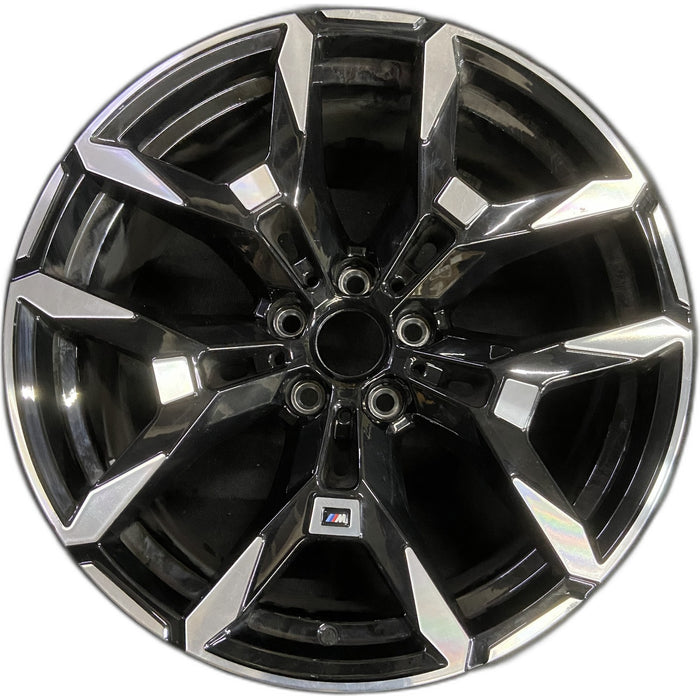 19" BMW 230i 25-26 19x8, , U spoke, Original OEM Wheel Rim - MACHINED BLACK - Front View