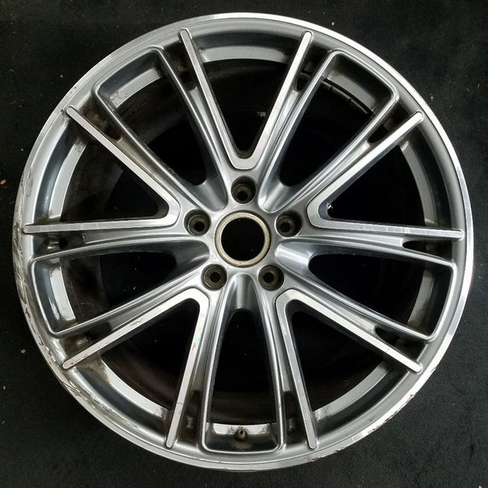 21" PORSCHE PANAMERA 17-20 alloy 21x11.5 5 spoke V spoke dark gray Original OEM - Front View