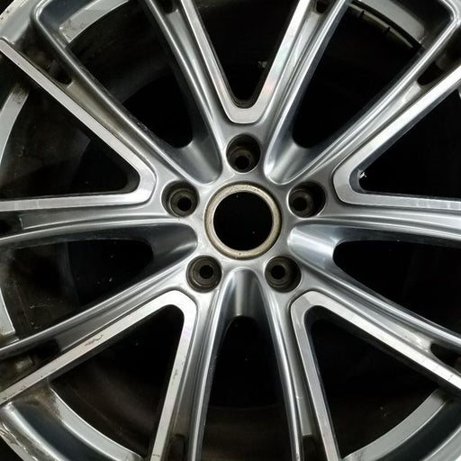 21" PORSCHE PANAMERA 17-20 , 21x11.5, 5 spoke, , dark gray Original OEM Wheel - Angle View