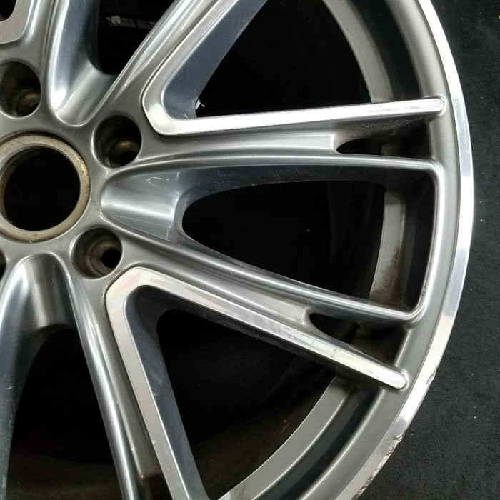21" PORSCHE PANAMERA 17-20 , 21x11.5, 5 spoke, , dark gray Original OEM Wheel - Close-Up Detail