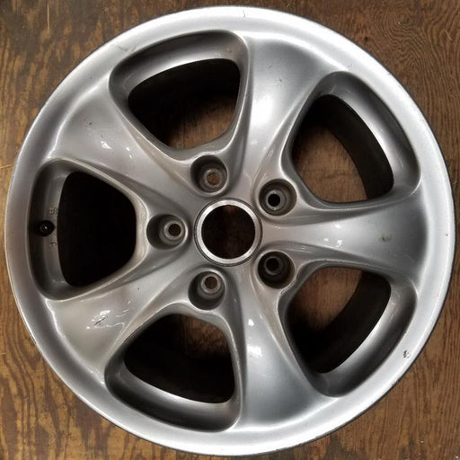 18" PORSCHE 911 99-01 18x10, 5 flared spokes Original OEM Wheel Rim - Front View