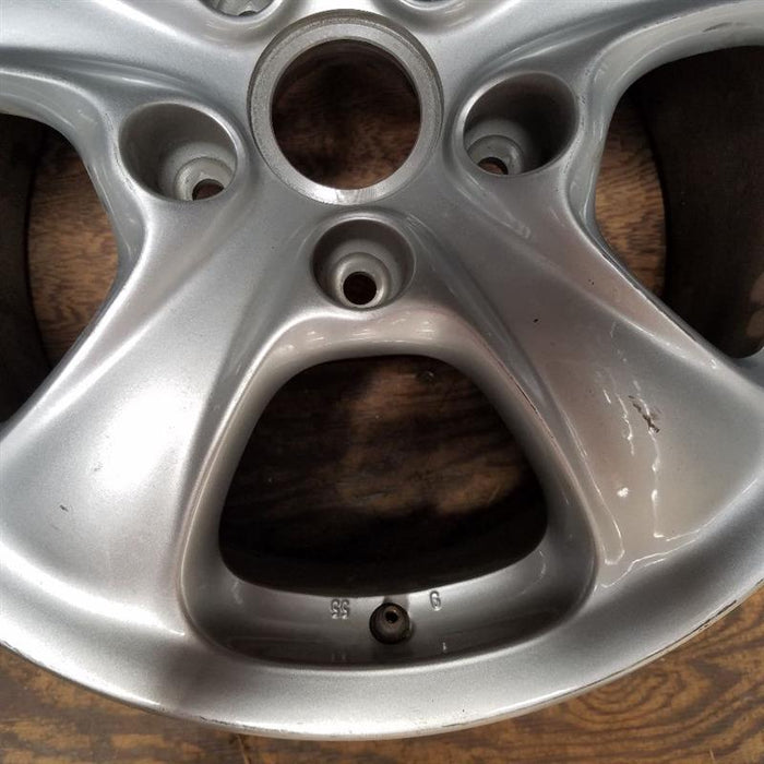 18" PORSCHE 911 99-01 18x10, 5 flared spokes Original OEM Wheel Rim - Side Profile