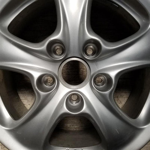 18" PORSCHE 911 99-01 18x7.5 5 flared spokes Original OEM Wheel Rim - Angle View
