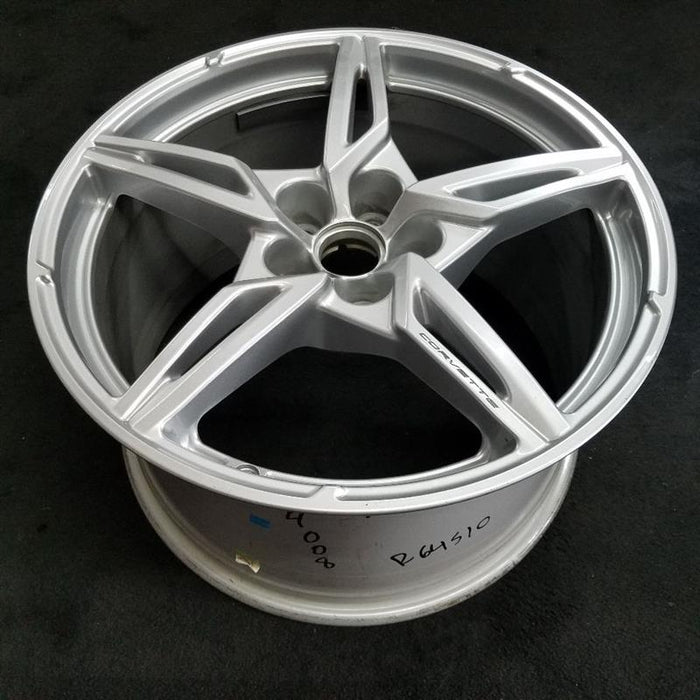 20" CORVETTE 20-22 rear 20x11 5 spoke gloss silver opt Q8P Original OEM Wheel - Side Profile