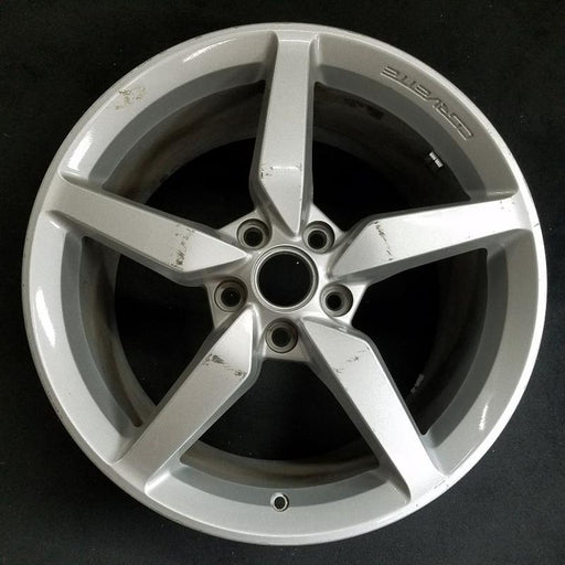 19" CORVETTE 14-15 rear 19x10 silver opt QG6 Original OEM Wheel Rim - Front View