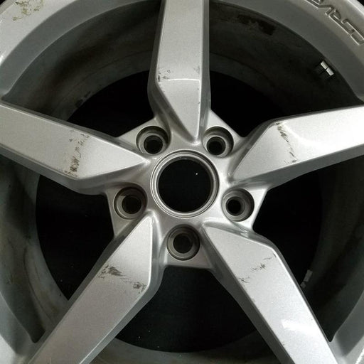 19" CORVETTE 14-15 rear 19x10 silver opt QG6 Original OEM Wheel Rim - Angle View