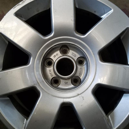 17" AUDI A8 03 model VIN E 8th digit 17x8 7 spoke Original OEM Wheel Rim - Angle View