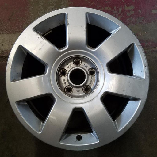 17" AUDI A8 03 model VIN E 8th digit 17x8 7 spoke Original OEM Wheel Rim - Front View