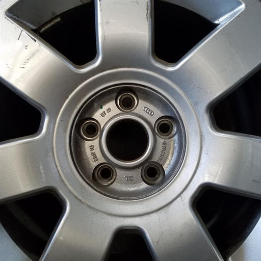 17" AUDI A8 03 model VIN E 8th digit 17x8 7 spoke Original OEM Wheel Rim - Angle View