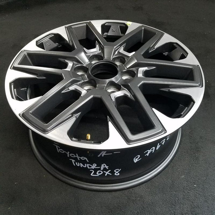 20" SEQUOIA 23-24 20x8 open spoke 6 spoke matte black Original OEM Wheel Rim - Side Profile