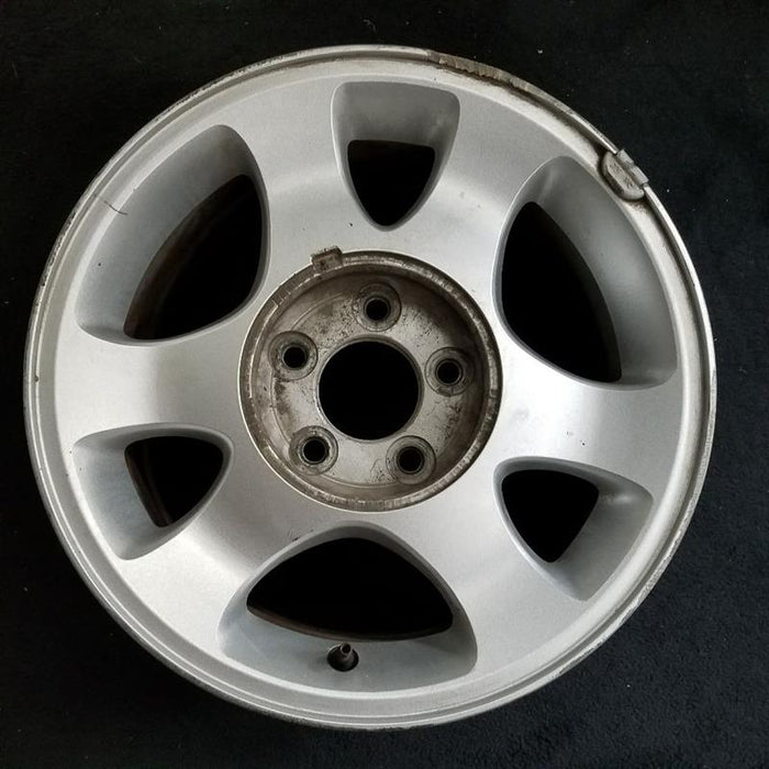 15" MUSTANG 99-01 15x7 6 spoke surface silver finish Original OEM Wheel Rim - Front View